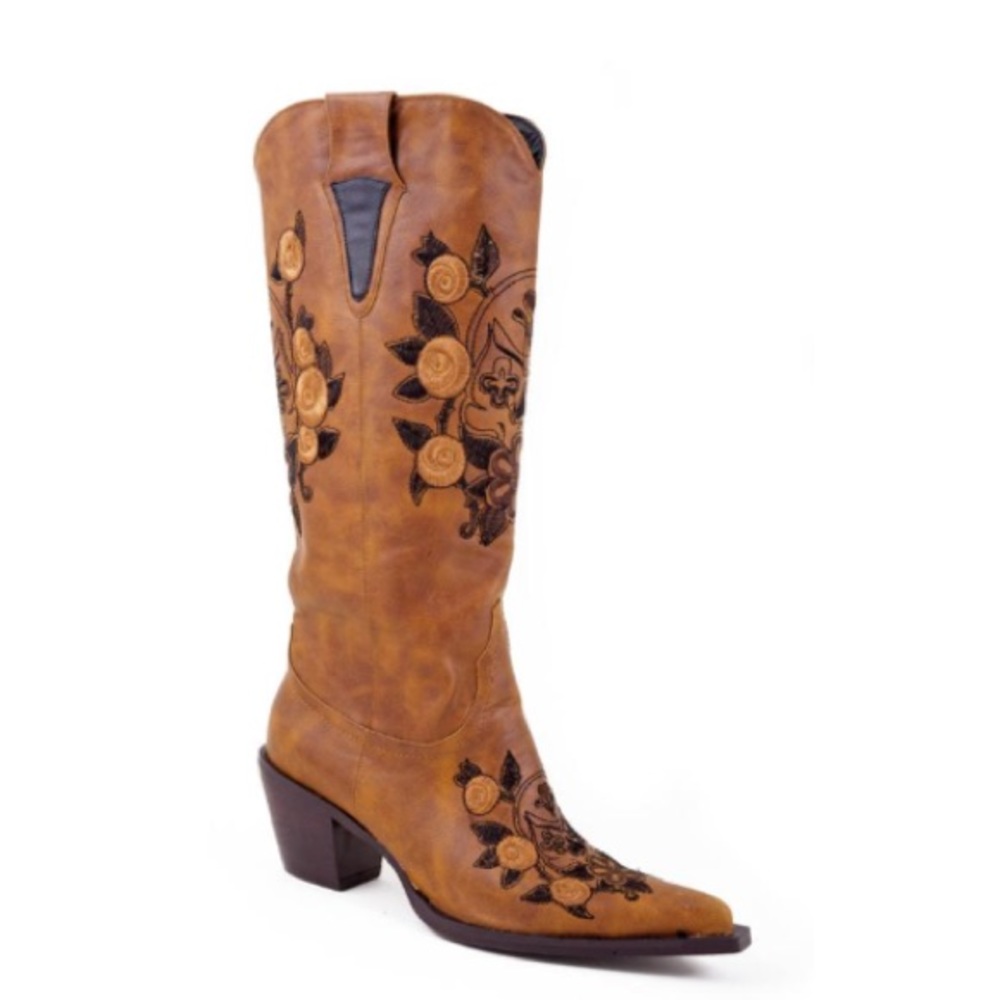 Women’s Fashion Cowboy Boots With Skull Embroidery